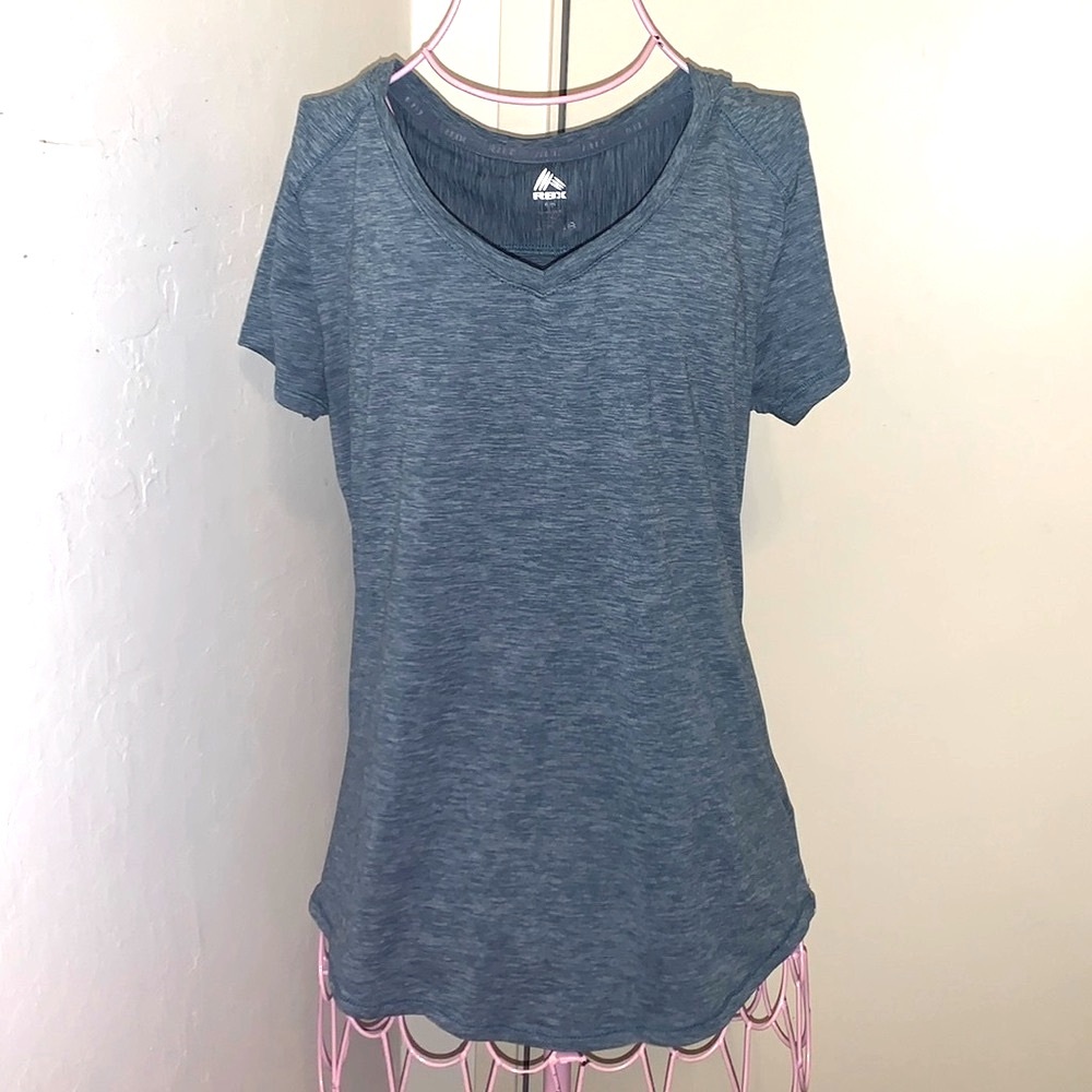 🎁Like New RBX Blue Heathered S/S Running Workout Top- S/P (4-6)